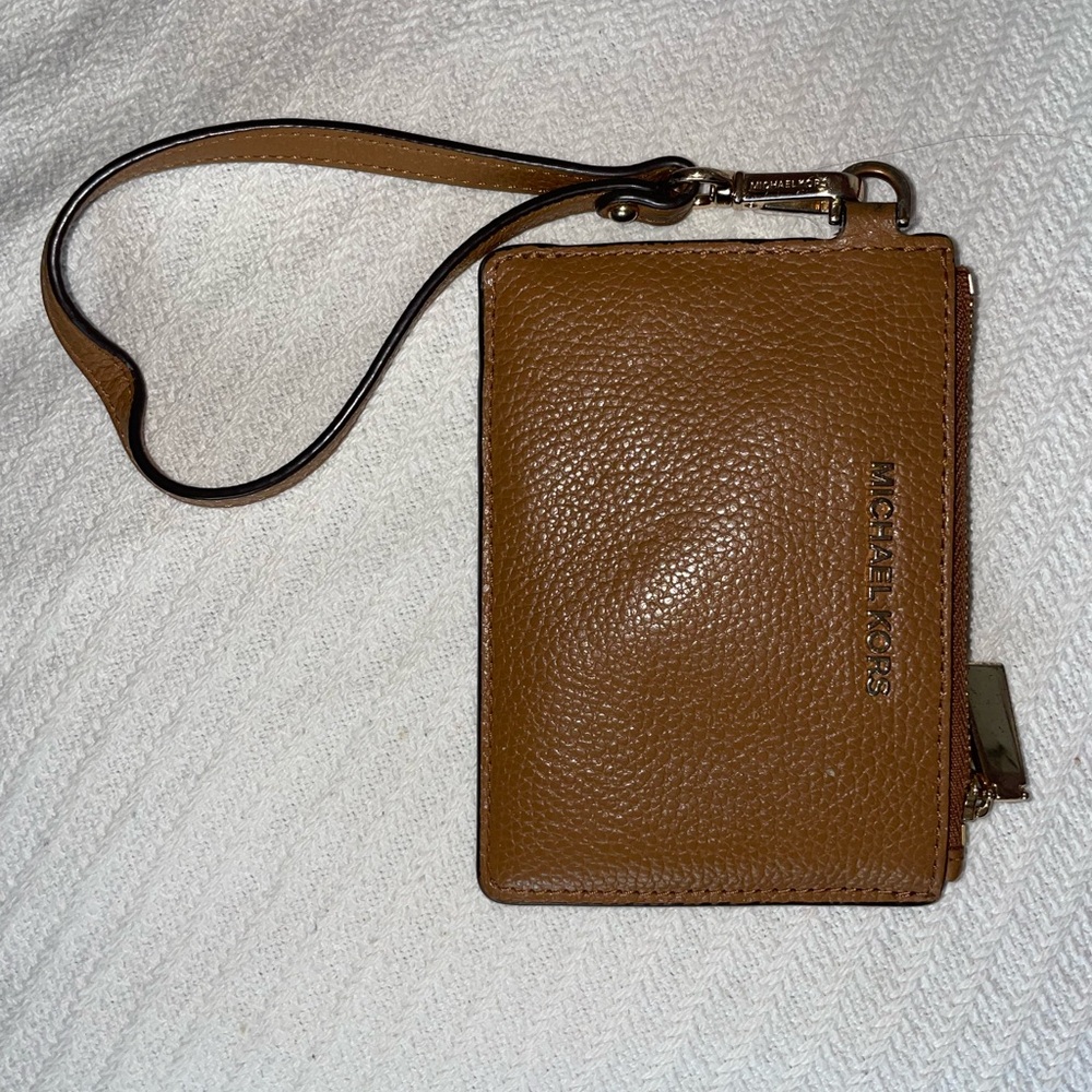 Michael Kors Brown Leather Wallet with Wrist Strap
